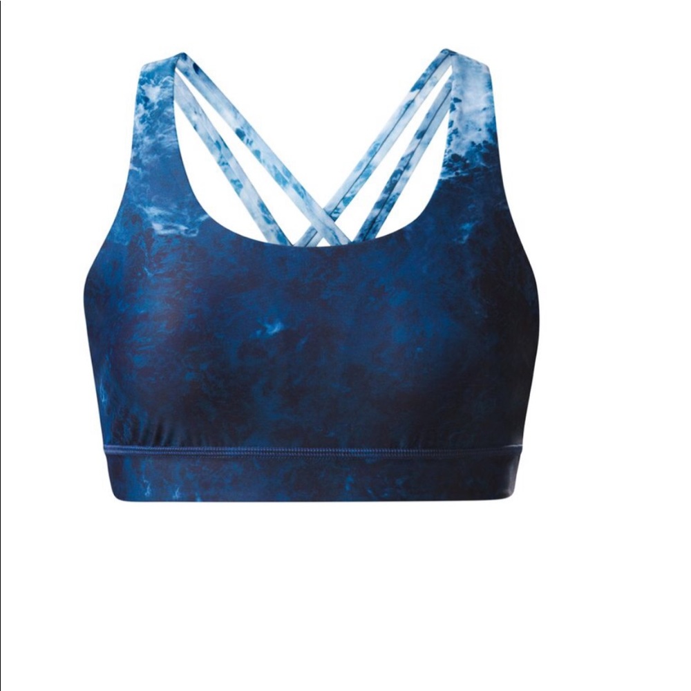NWOT lululemon blue tie dye size 6 Energy sports Bra H₂0 Rare Find!